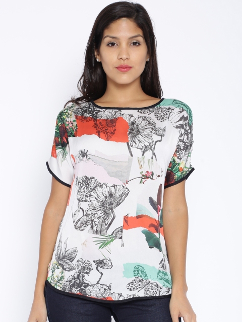 

Lee White Floral Print Slim Fit Top
