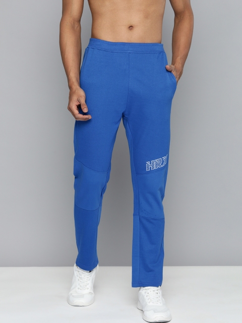 

HRX By Hrithik Roshan Men Stong Blue Solid Slim Fit Bio-Wash Lifestyle Track Pants
