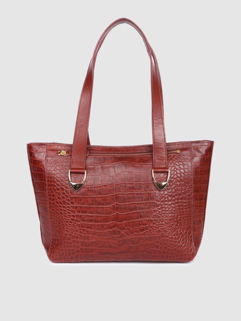 

Hidesign Red Animal Textured Shoulder Bag