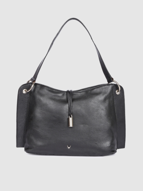 

Hidesign Black Solid Leather Shoulder Bag