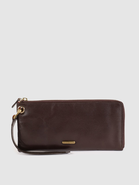 

Hidesign Women Brown Solid Zip Around Leather Wallet