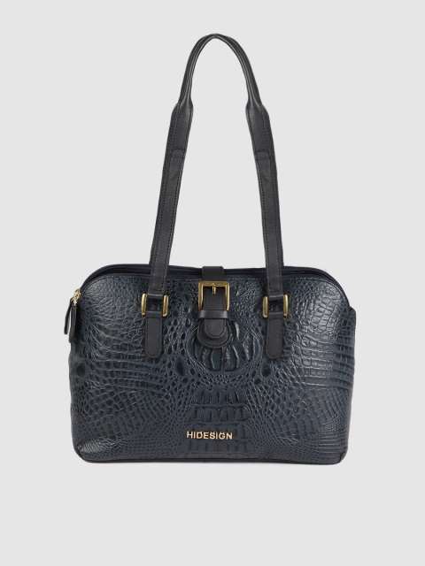 

Hidesign Navy Blue Croc Textured ANGELINA Leather Shoulder Bag