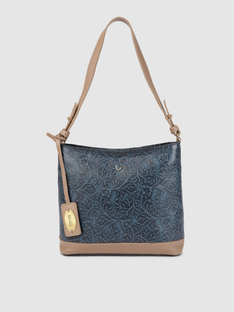 

Hidesign Blue Textured EE ARIES Leather Shoulder Bag