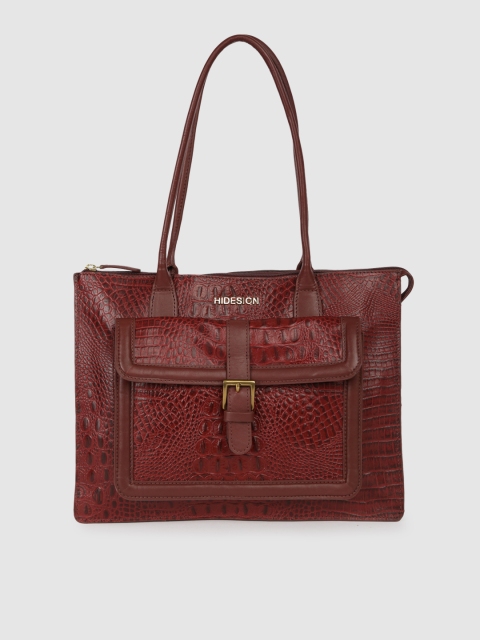 

Hidesign Red Textured Leather Shoulder Bag