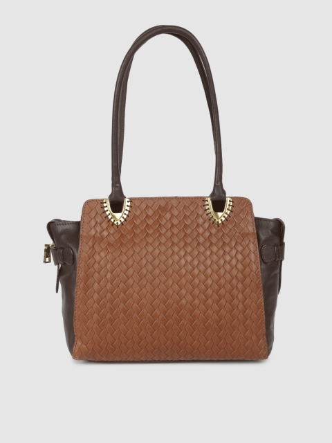 

Hidesign Tan Brown Textured Leather Shoulder Bag