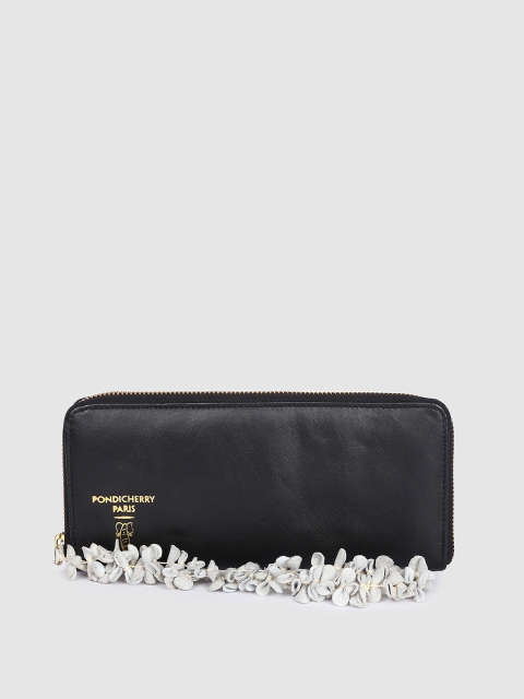 

Hidesign Women Black Solid Leather Zip Around Wallet