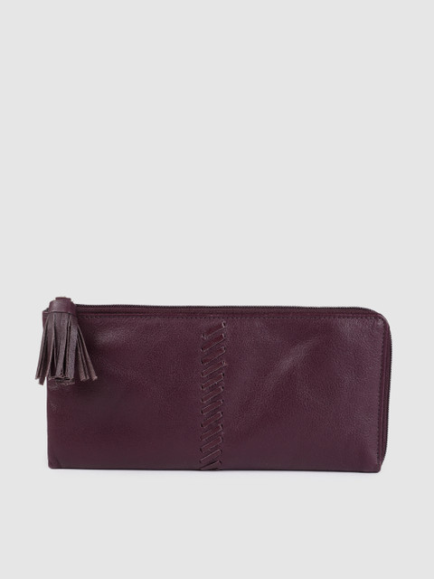

Hidesign Women Maroon Solid SEBBIE Leather Zip Around Wallet
