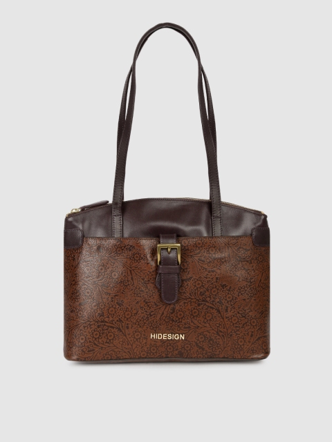 

Hidesign Brown Printed Leather Shoulder Bag