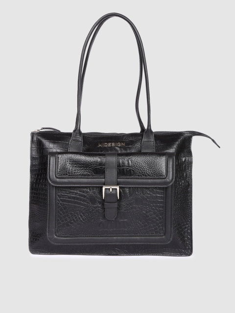 

Hidesign Black Animal Textured Shoulder Bag