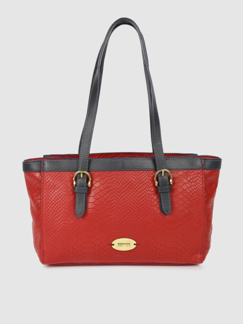 

Hidesign Red Textured Leather Shoulder Bag