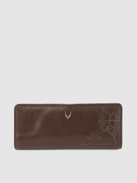 

Hidesign Women Brown Self Design Three Fold Wallet