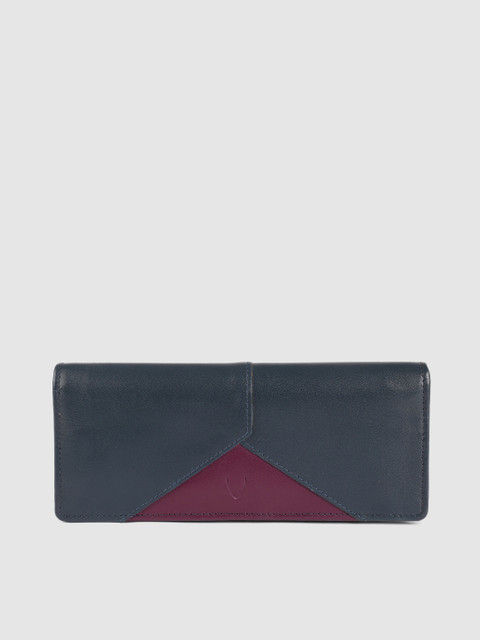 

Hidesign Women Navy Blue Solid Two Fold Leather Wallet