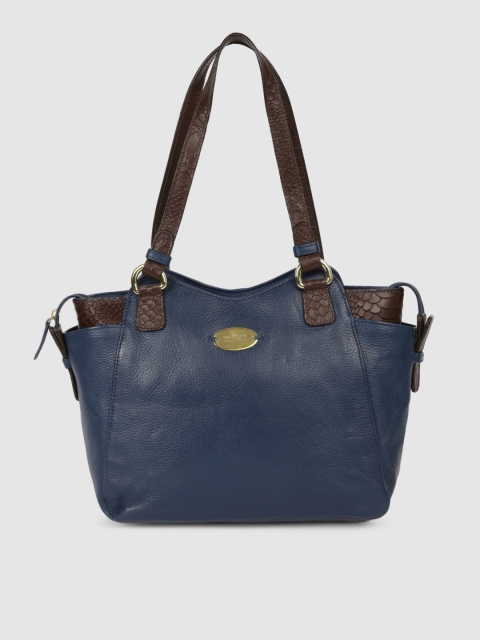 

Hidesign Blue Solid Leather Shoulder Bag