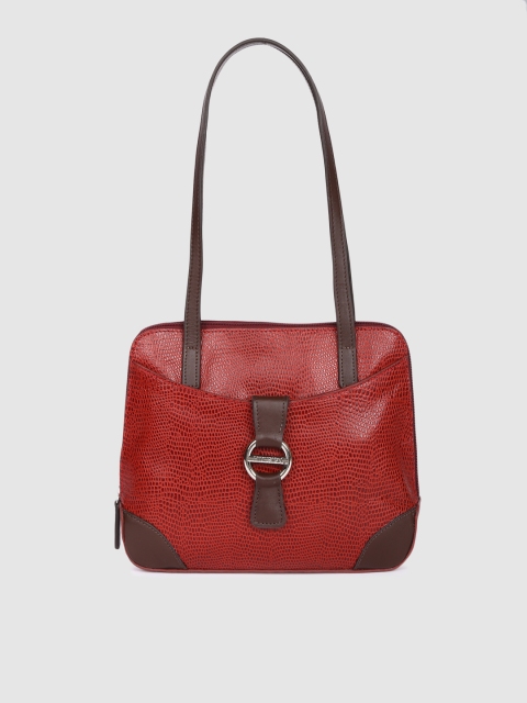 

Hidesign Red Animal Textured Leather Shoulder Bag