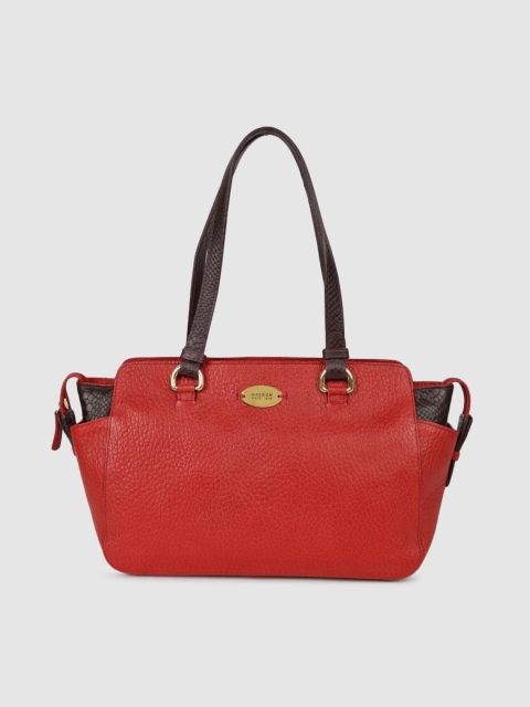 

Hidesign Red Solid Leather Shoulder Bag