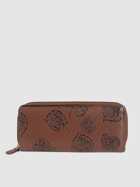

Hidesign Women Brown & Black Printed Two Fold Leather Wallet