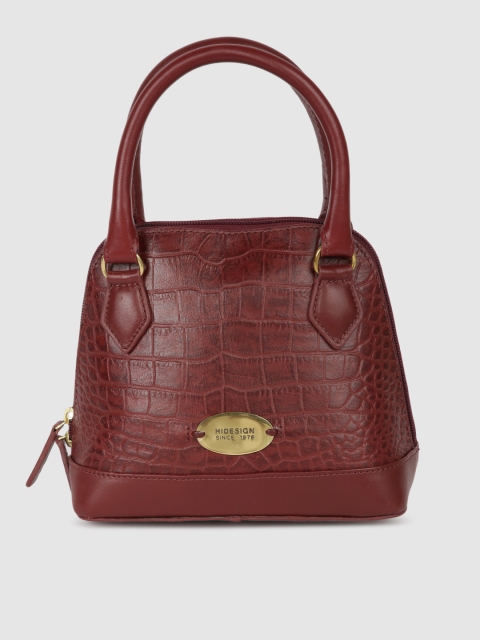 

Hidesign Maroon Textured Handheld Bag