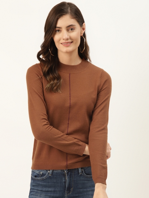 

Madame Women Brown Solid Pullover
