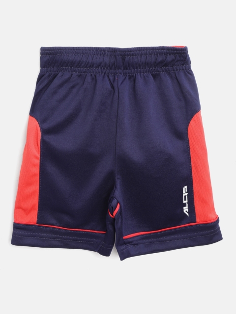 

Alcis Boys Navy Blue & Red Colourblocked Slim-Fit Shorts