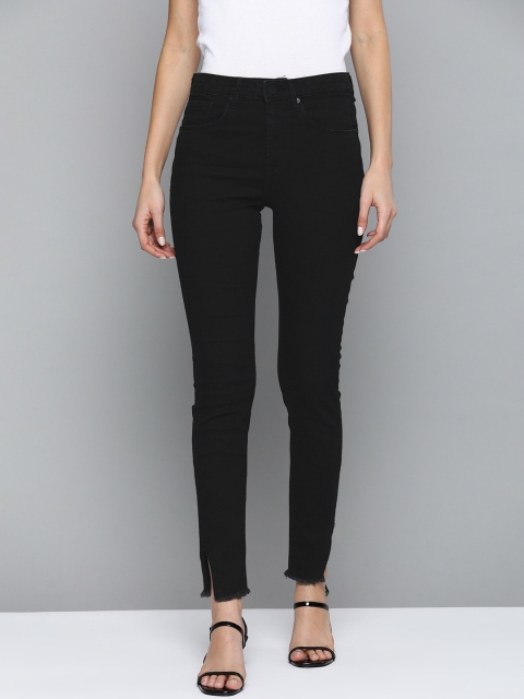 

HERE&NOW Women Black Skinny Fit High-Rise Clean Look Stretchable Jeans
