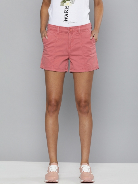 

HERE&NOW Women Pink Solid Regular Fit Chino Shorts