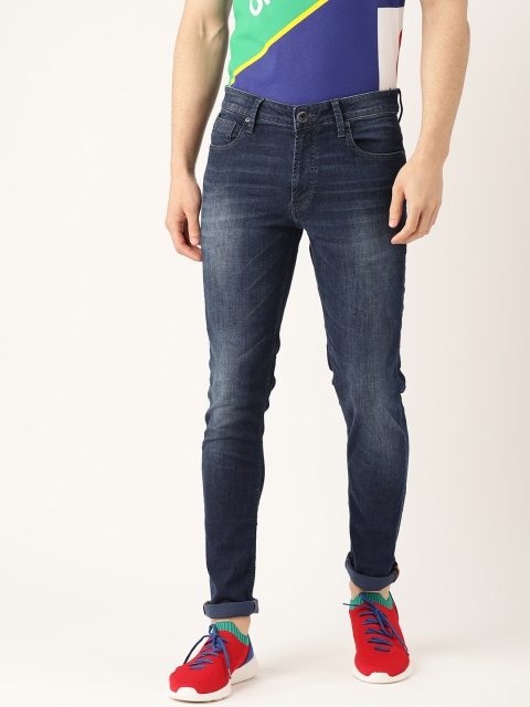 

United Colors of Benetton Men Navy Blue Skinny Fit Mid-Rise Clean Look Stretchable Jeans