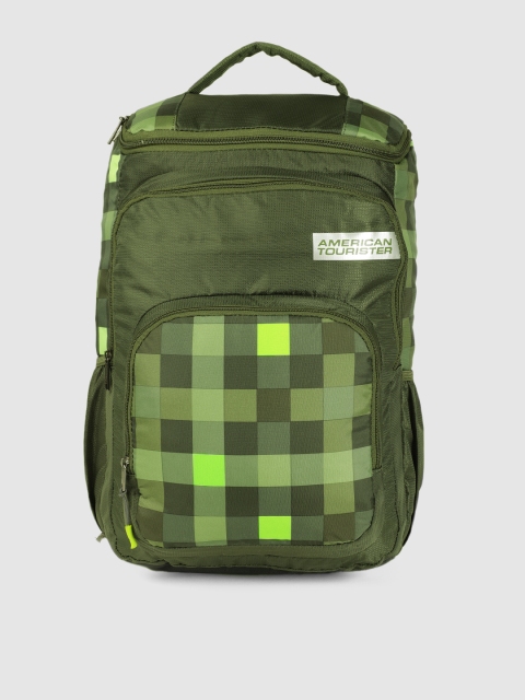 

AMERICAN TOURISTER Unisex Olive Green Geometric AMT SWOODLEBackpack