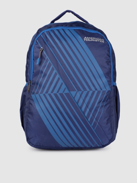 

AMERICAN TOURISTER Unisex Blue TIMBO+ Striped Backpack