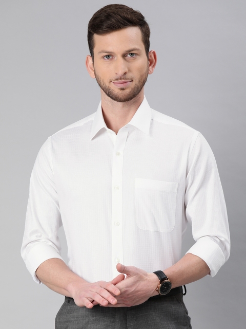 

Raymond Men White Slim Fit Self Design Formal Shirt