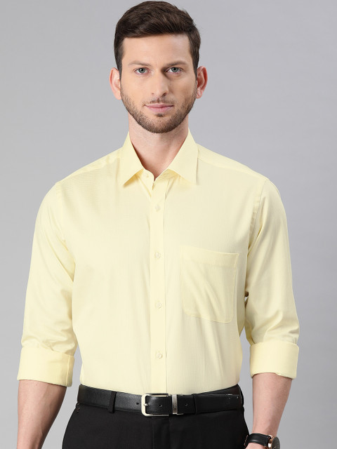 

Raymond Men Yellow Slim Fit Self Design Formal Shirt