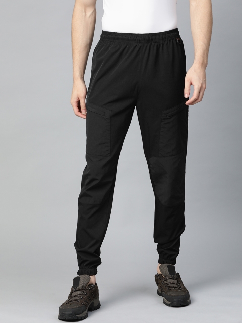 

HRX By Hrithik Roshan Men Jet Black Solid Regular Fit Mid-Rise Rapid-Dry Outdoor Joggers