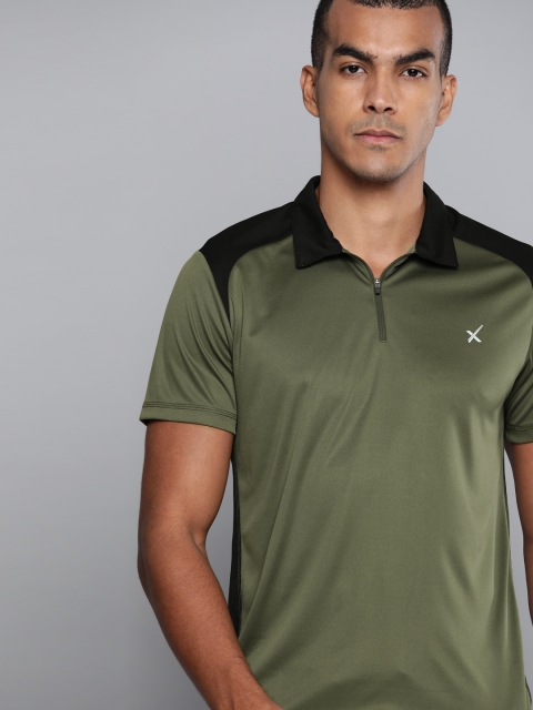 

HRX By Hrithik Roshan Men Winter Moss & Jet Black Colourblock Rapid-Dry Antimicrobial Anti-Static Outdoor Tshirt, Olive