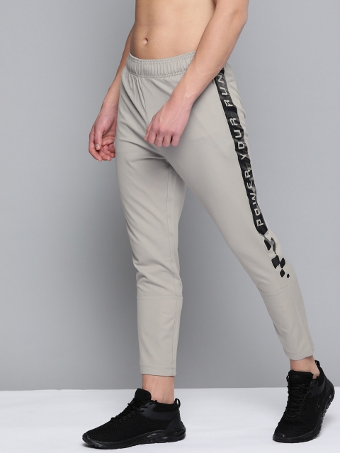 

HRX By Hrithik Roshan Men Black Forest Typographic Slim Fit Rapid-Dry Antimicrobial Running Track Pants, Grey