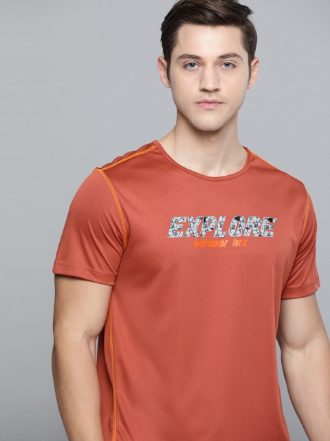 

HRX By Hrithik Roshan Men Bassa Nova Typographic Rapid-Dry Antimicrobial Anti-Static Outdoor Tshirt, Rust