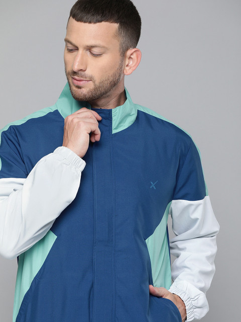 

HRX By Hrithik Roshan Men Strong Blue Colourblock Rapid-Dry Anti-Static Lifestyle Jackets