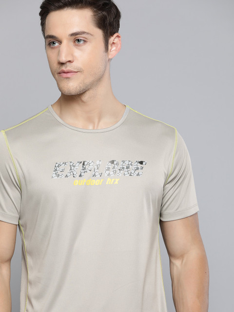 

HRX By Hrithik Roshan Men Wet Weather Typographic Rapid-Dry Antimicrobial Anti-Static Outdoor Tshirt, Grey