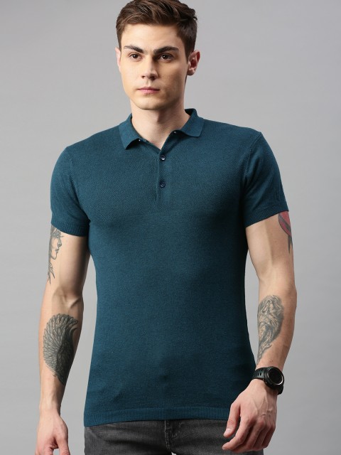 

Jack & Jones Men Blue Solid Round Neck T-shirt