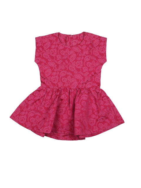 United Colors of Benetton Girls Pink Self-Design Fit & Flare Dress