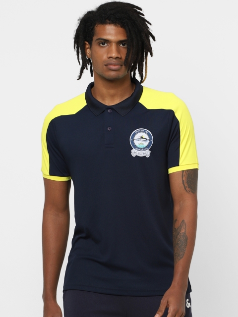 

Jack & Jones Indian Navy Men Navy Blue Printed Polo Collar T-shirt