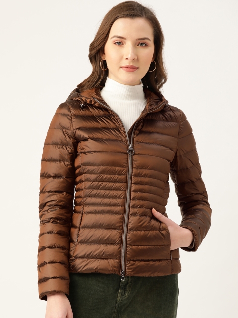 

Geox Women Brown Solid Hooded Lightweight Down Puffer Jacket