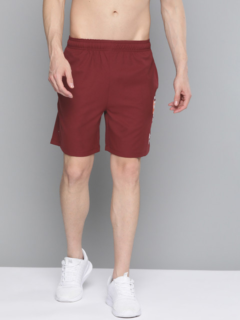 

HRX By Hrithik Roshan Men Zinfandel Solid Regular Fit Mid-Rise Rapid-Dry Antimicrobial Training Shorts, Maroon