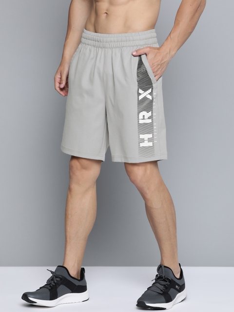 

HRX By Hrithik Roshan Men Wet Weather Solid Regular Fit Mid-Rise Rapid-Dry Antimicrobial Training Shorts, Grey