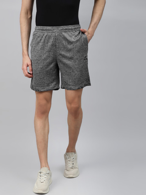

Alcis Men Grey Solid Slim Fit Sports Shorts