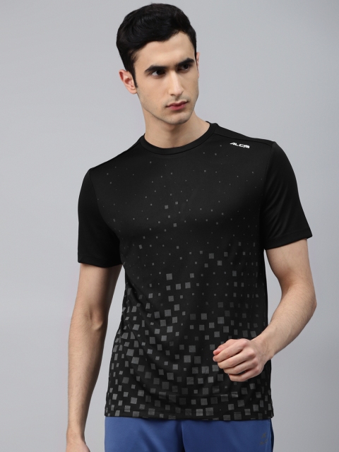 

Alcis Men Black Printed Round Neck Racquet T-shirt