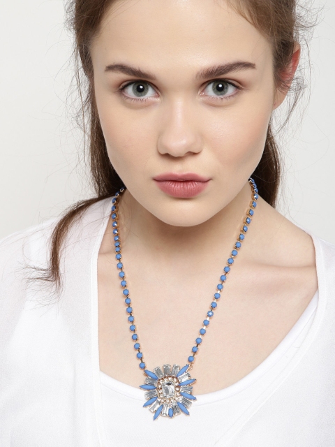 

Lyla Loves Blue Stone-Studded Matinee Necklace