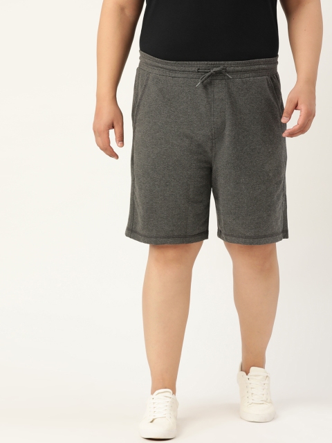 

Sztori Men Plus Size Charcoal Grey Solid Regular Fit Regular Shorts