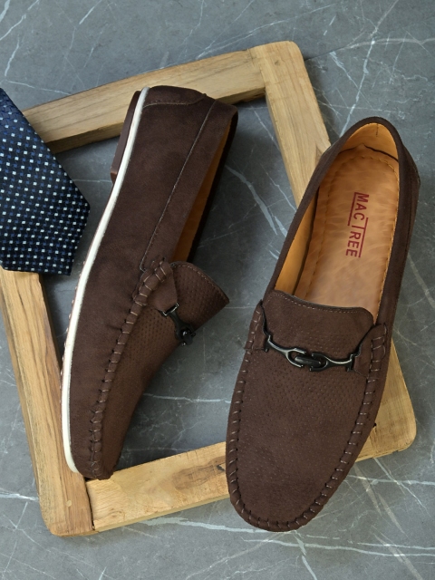 

Mactree Men Brown Suede Loafers