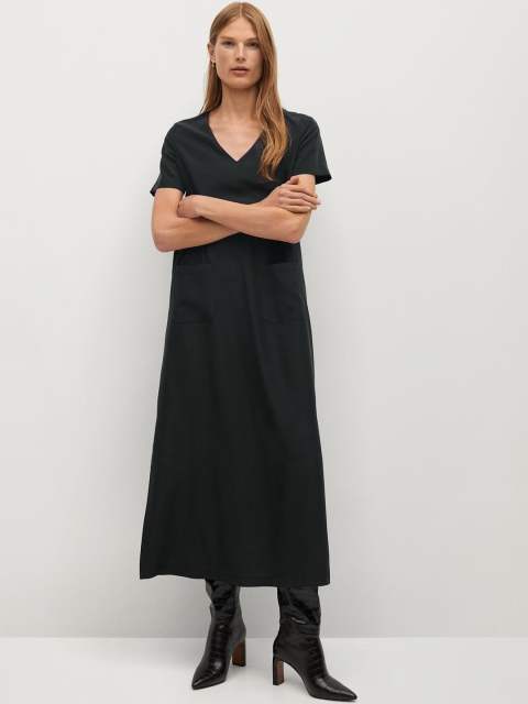 

MANGO Women Black Solid Maxi Dress