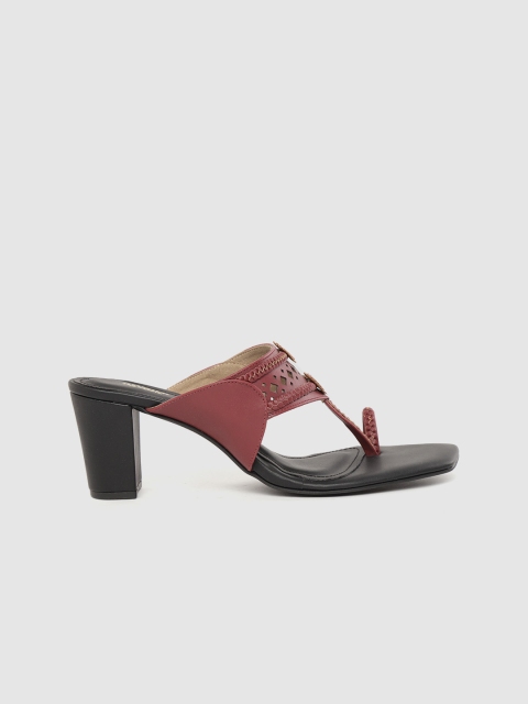 

Anouk Women Maroon Braided Handcrafted Block Heels