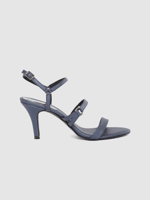 

DressBerry Women Navy Blue Glitter Textured Handcrafted Slim Heels